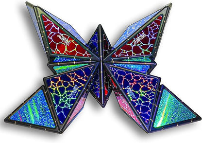 TOSY Magnet Pyramid Stone - 1 Cube Transforms into 1 Billion Shapes, 14 pcs (12 Puzzle pcs and 2