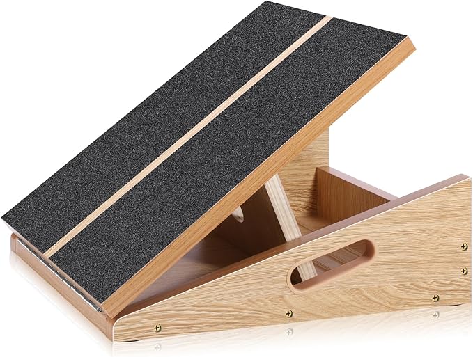 Slant Board for Calf Stretching, Adjustable Wooden Calf Stretcher Incline Board, Calf Stretch Board