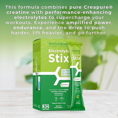 MYOXCIENCE Electrolyte STIX | Creatine Electrolyte Powder | Recovery from Exercise & Muscle