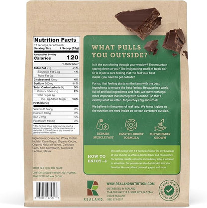 Whey Protein Isolate - Grass-Fed Protein Powder for Recovery - 22g of Protein - 17 Servings (One