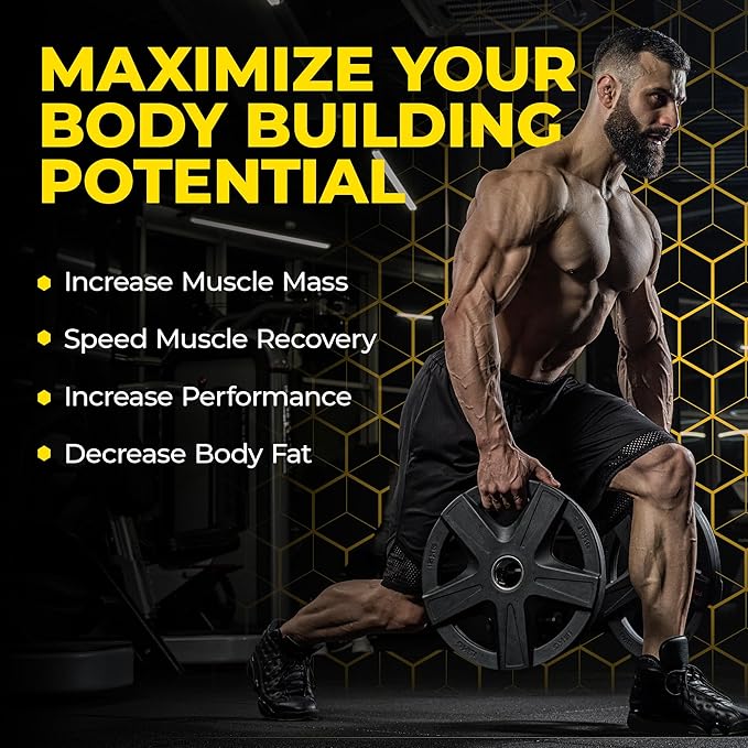 L-CREATINE Supplement: Creatine Monohydrate w/Leucine Amino Acid and HMB – Supports Muscle Mass