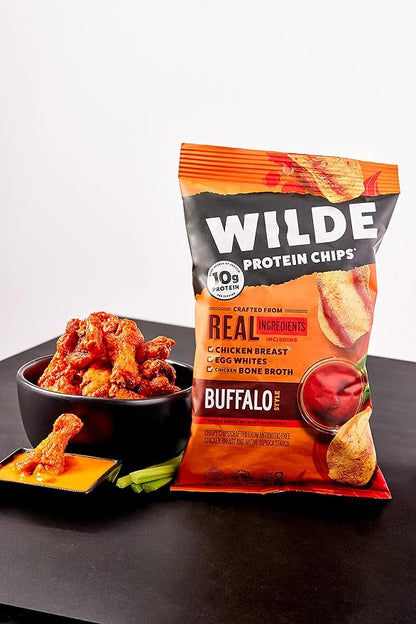 WILDE Buffalo Protein Chips, Thin and Crispy, High Protein, Keto Friendly, Made with Real