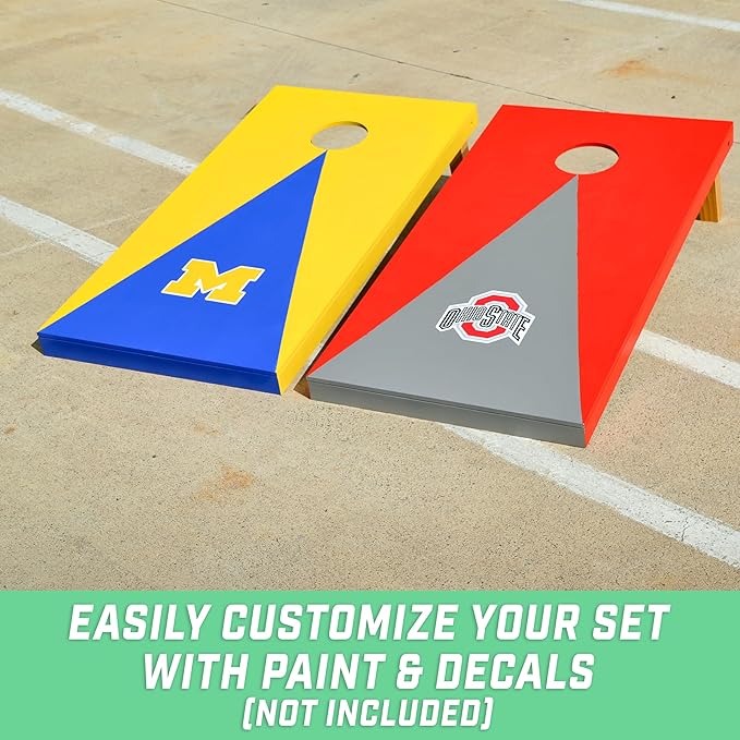 GoSports 4 ft x 2 ft Regulation Size Wooden Cornhole Boards Set - Includes Carrying Case - Full