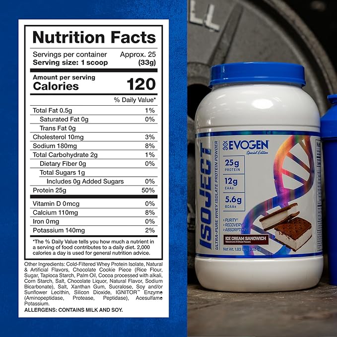 Evogen Isoject - Whey Protein Isolate | Ultra-Pure Whey Protein Powder with Ignitor Enzymes, BCAAs