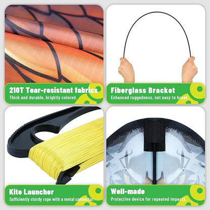 Kite for Ages 8-12, Easy to Fly and Assemble Rocket Kites for Beginner, Single Line String