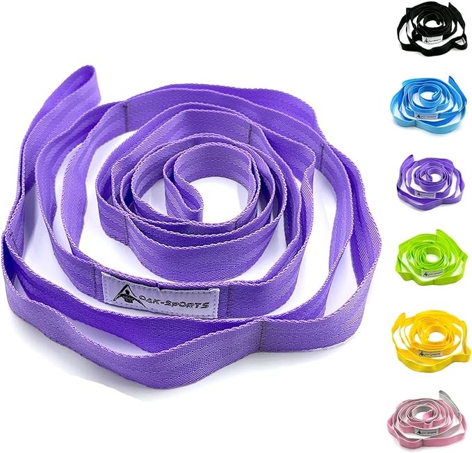 Stretching Strap Yoga Strap with Loops, Stretch Straps for Physical Therapy, Non-Elastic Exercise