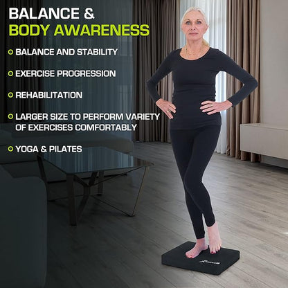 ProsourceFit Exercise Balance Pad – Non-Slip Cushioned Foam Mat & Knee Pad for Fitness and