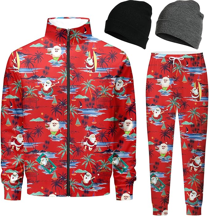 DOOPCCOR Men Track Suits Sets 80s outfit for men tracksuits sweatsuits 2 Piece sets Zip Casual