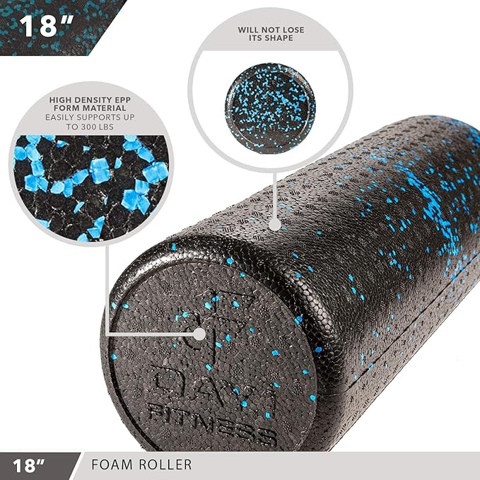 High-Density Round Foam Rollers - 4 Size and 8 Color Options - Massage Rollers for Stretching, Deep