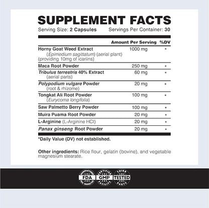Testosterone Booster Supplement for Men - Goril X Workout Male Enhancing Pills 1000mg - Increase