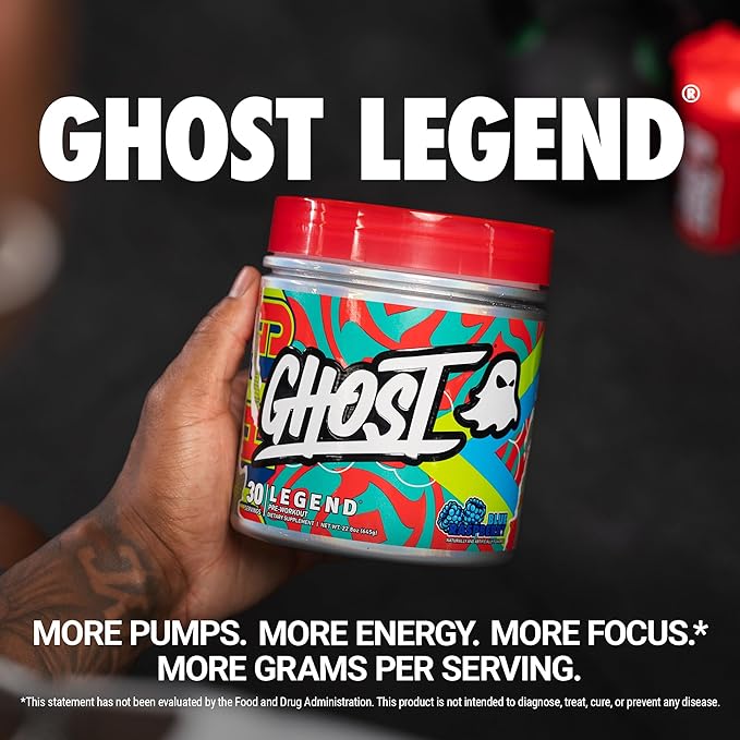 GHOST Legend Pre-Workout Powder, Blue Raspberry - 30 Servings ??Pre-Workout for Men & Women with