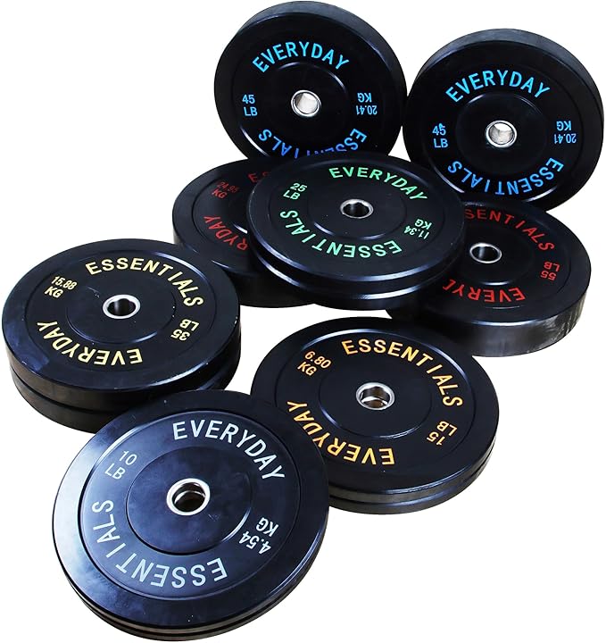 2-Inch Olympic Bumper Plates, Perfect Weight Plates for Weightlifting and Strength Training