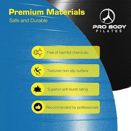 ProBody Pilates Yoga Ball Chair, Exercise Ball Chair with Base or Stand for Home Office Desk