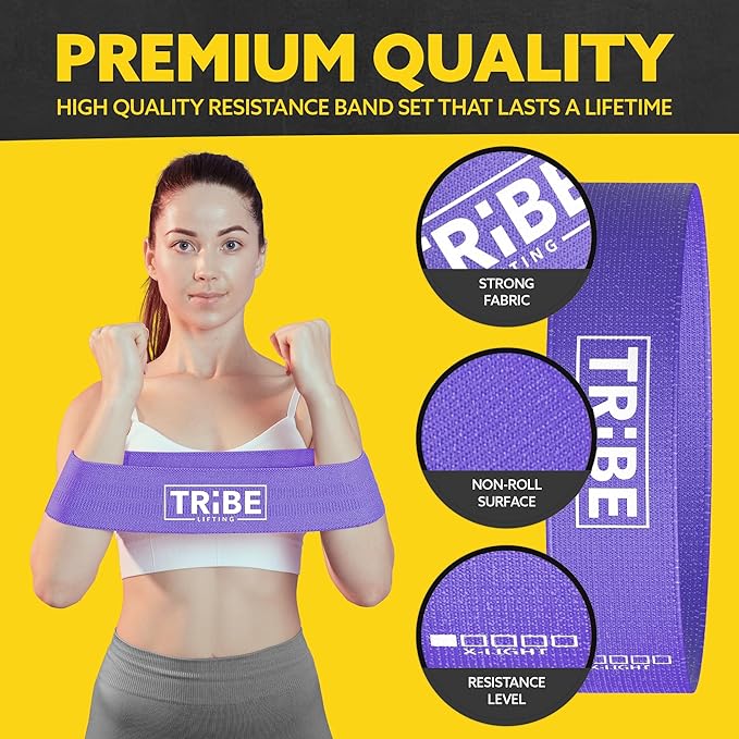 Fabric Resistance Bands for Working Out - Booty Bands for Women and Men - Exercise Bands Resistance