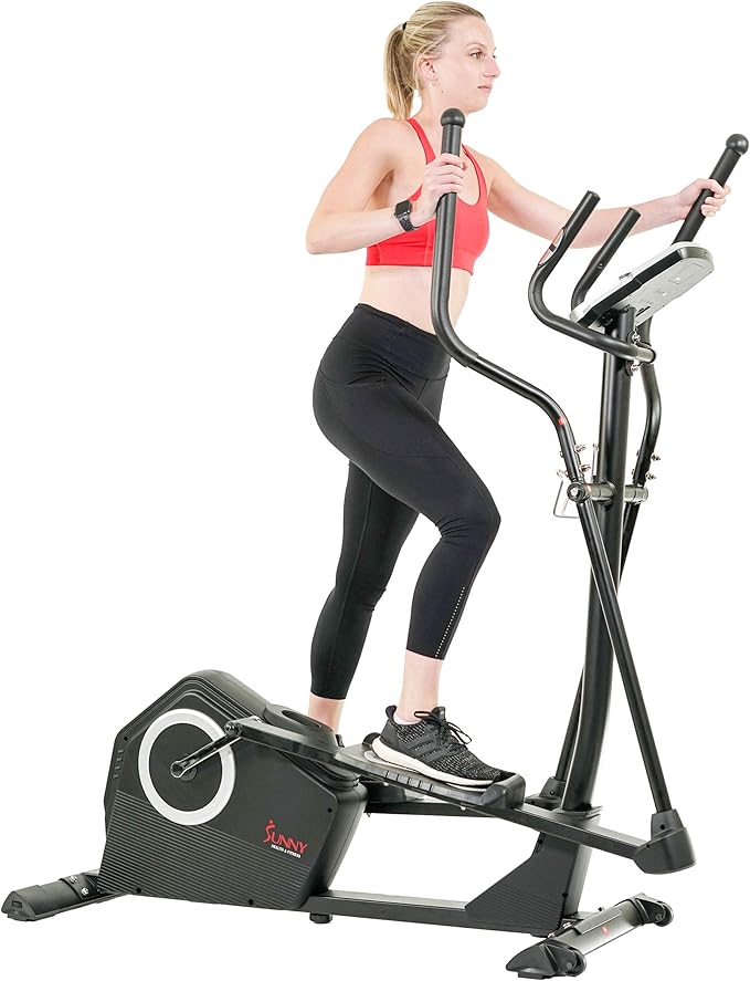 Sunny Health & Fitness Smart 2-in-1 Upright Elliptical Full-Body Exerciser, Home Cross-Training
