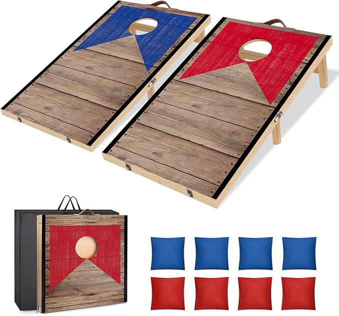 Portable Cornhole Board Set with Bean Bags 2 ft x 1 ft or 3 ft x2 ft or 10.16 * 5.04 Inch Foldable