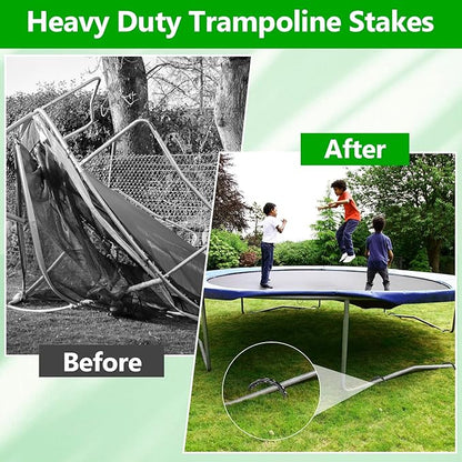 12 Pack Trampoline Stakes, 12 Inches Trampoline Wind Stakes, Heavy Duty Ground Anchors, U Shaped