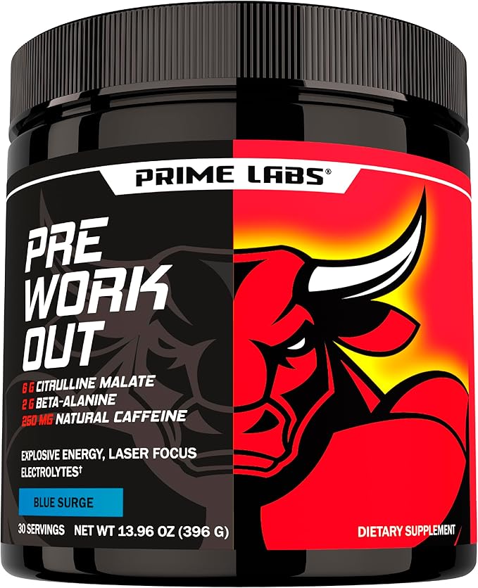 Prime Labs Pre Workout Powder for Men - with Citrulline Malate, Beta-Alanine, and Natural Caffeine