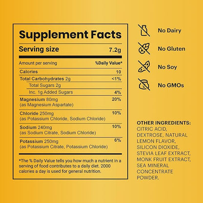 TB12 Electrolytes Powder Packets Lemonade ??Mineral-Rich Electrolyte Powder for Fast Hydration by