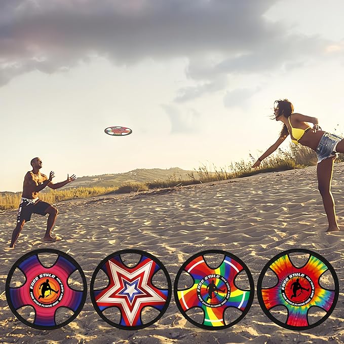 Outdoor Two Soft Frisbee Throwing Disc, Flying Disc, Flying Saucer for Man and Woman in Yard