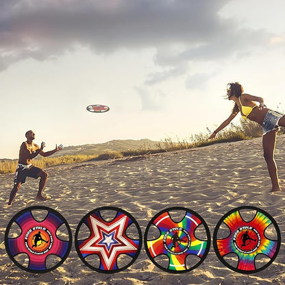 Outdoor Two Soft Frisbee Throwing Disc, Flying Disc, Flying Saucer for Man and Woman in Yard