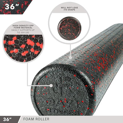 High-Density Round Foam Rollers - 4 Size and 8 Color Options - Massage Rollers for Stretching, Deep