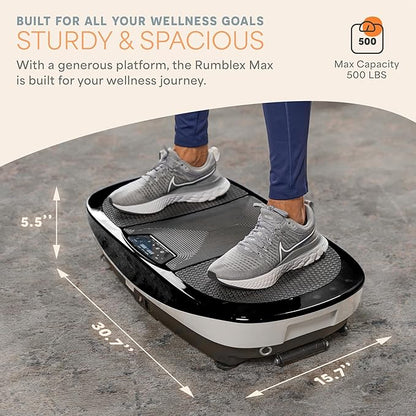 Lifepro Rumblex Max 4D Black Vibration Plate Exercise Machine with Loop Resistance Bands for Home