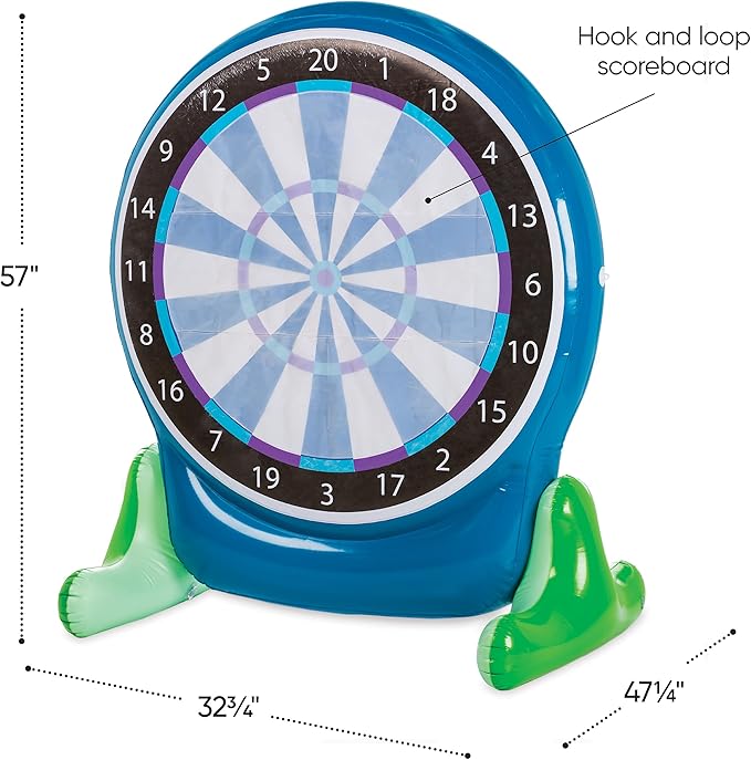 Hearthsong Jumbo 57-Inch Inflatable 2-in-1 Darts and Soccer Set with Double-Sided Scoreboard, Two