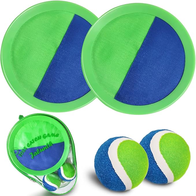Jalunth Ball Catch Set Games Toss Paddle - Beach Toys Back Yard Lawn Outdoor Pool Backyard Camping