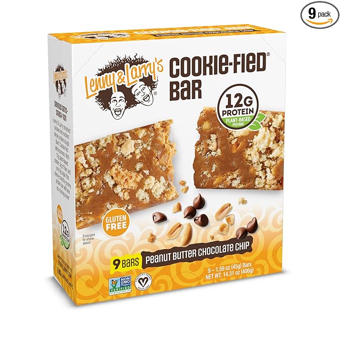 Lenny & Larry's Cookie-fied Protein Bar ??Peanut Butter Chocolate Chip Vegan 9x45g ??Healthy Snacks