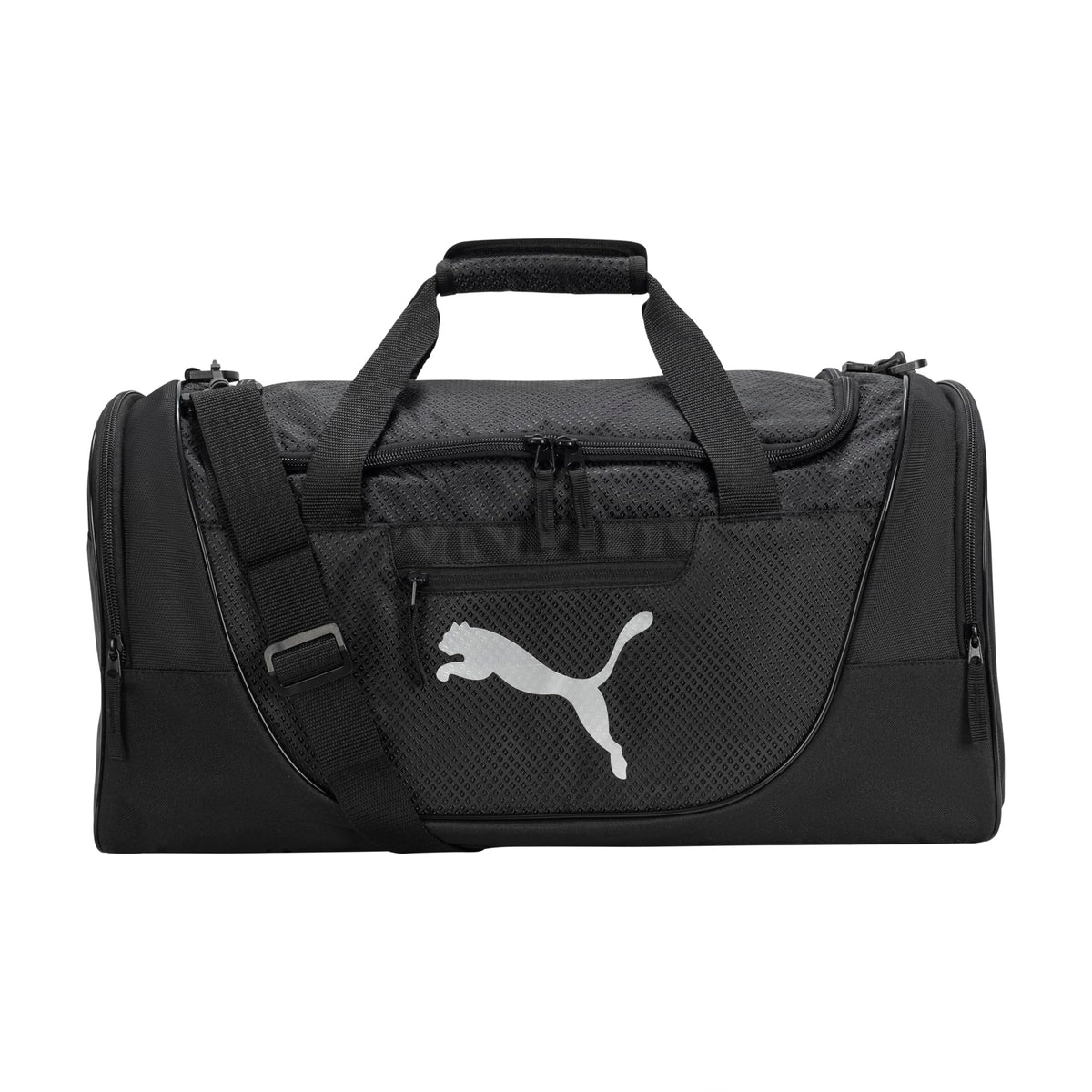 PUMA Contender Duffel Bag with Removable Strap & Shoe Pocket, Black, One Size