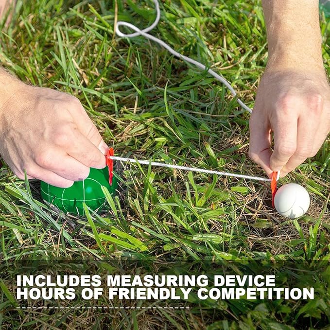 Bocce Ball Set Regulation Size and Weight for Professional Tournament, Backyard, Beach, Lawn Game