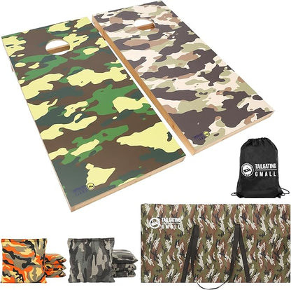 Cornhole Board Set 4FTx2FT Solid Wood Regulation Size Cornhole Set Includes 8 Cornhole Bags for