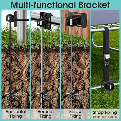 26" Ground Anchors Screw-in Payivsve, Multi-Purpose Trampoline Stakes Heavy Duty, 3" Wider Spiral