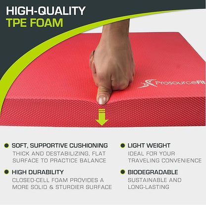 ProsourceFit Exercise Balance Pad – Non-Slip Cushioned Foam Mat & Knee Pad for Fitness and