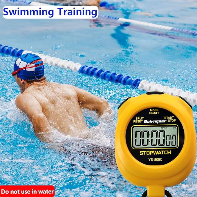 Stopwatch Timer with Countdown, ON/Off Simple Operation No Clock No Date, Digital Stop Watch for