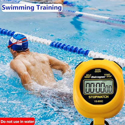 Stopwatch Timer with Countdown, ON/Off Simple Operation No Clock No Date, Digital Stop Watch for