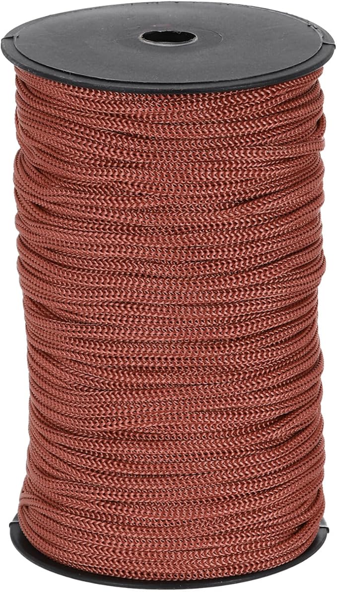 MECCANIXITY 3/16 Inch Polypropylene Rope Braided Ropes, 328ft Nylon Rope Hollow Utility Cord for