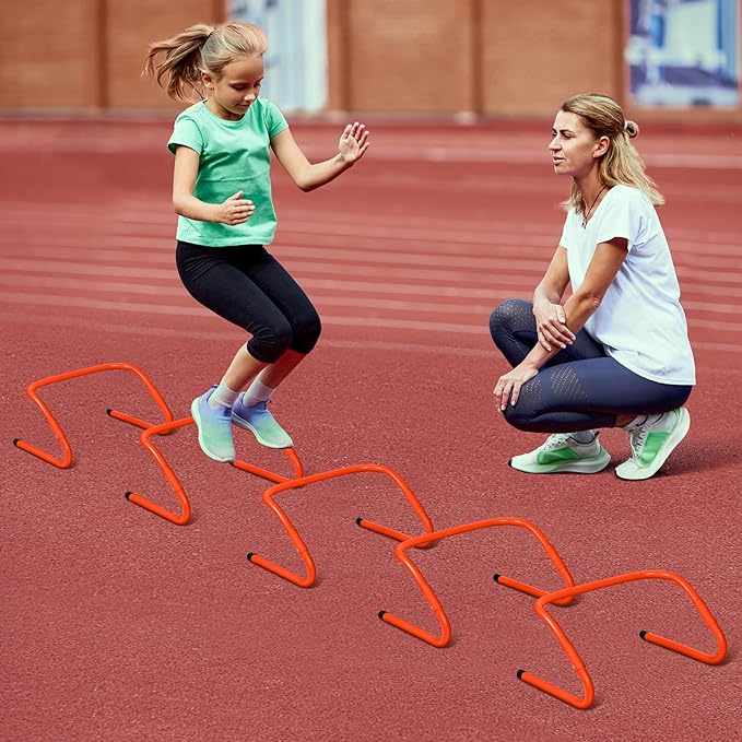 Speed and Agility Training Equipment: 5 Adjustable Agility Hurdles. 20ft Agility Ladder, Soccer