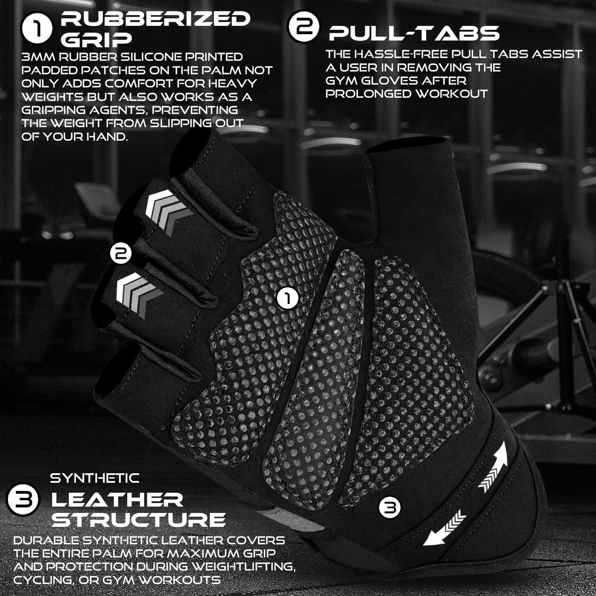 BEAST RAGE Workout Gloves for Men and Women, Fingerless Weight Lifting Gloves with Palm Protection