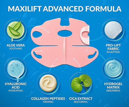 Stylia MaxiLift V-Line Lifting Collagen Face Mask – Enhanced Double Chin Reducer – Jawline Shaper
