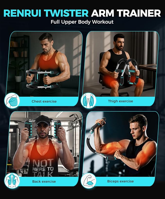 Twister Arm Trainer, Adjustable 5 Resistance Levels (40-130 lbs) Chest & Arm Workout Equipment for