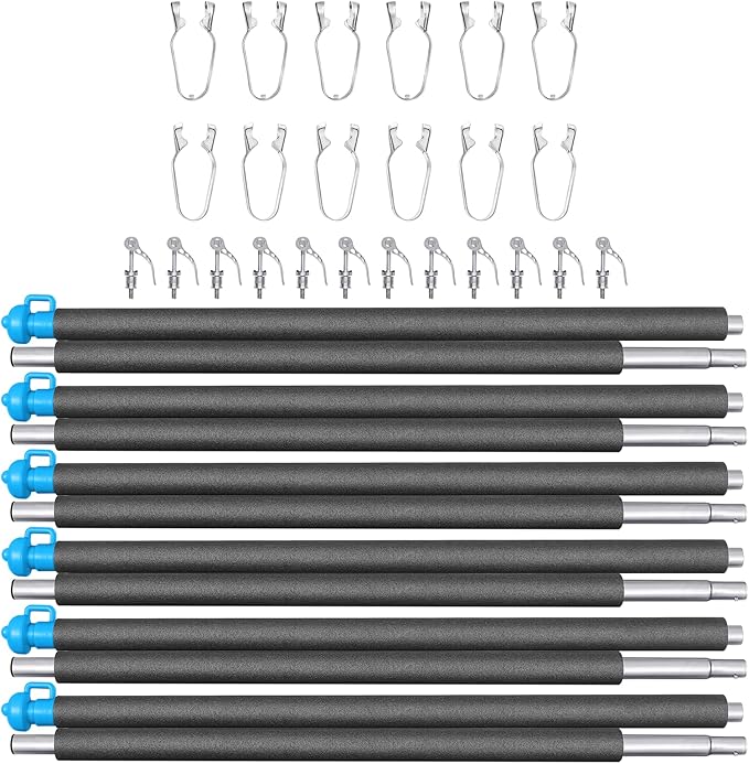 Universal Trampoline Replacement Enclosure Poles with Clamp and Hardware (only fit for The