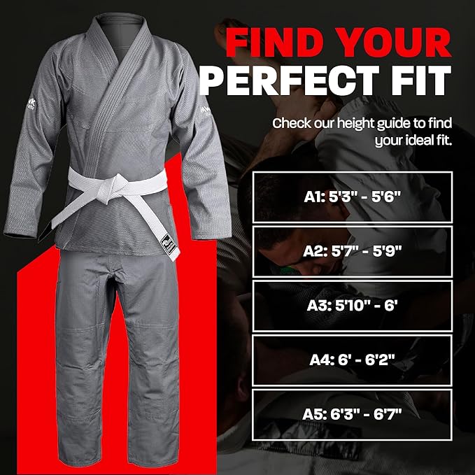 Hawk Sports Brazilian Jiu Jitsu Gi for Men and Women with Jacket, Pants, and White Belt for Martial