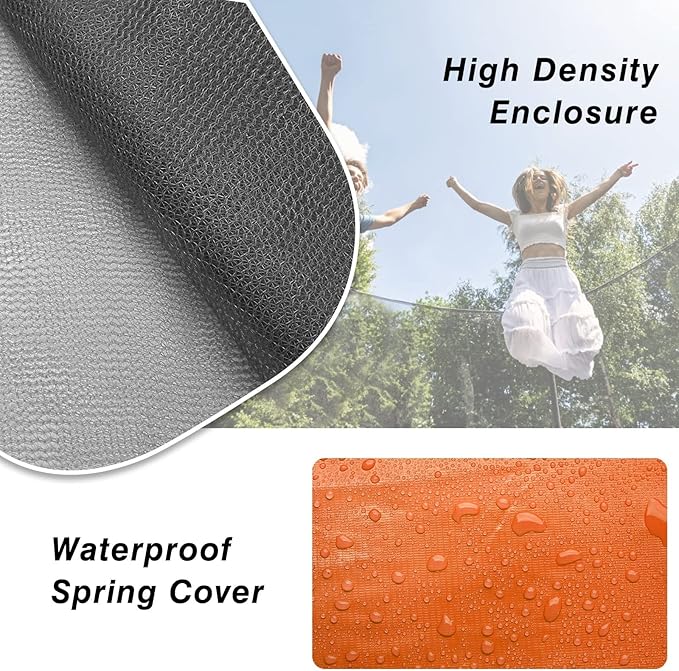 AOTOB 8FT 10FT 12FT 14 FT 15FT Trampoline with Safety Enclosure Net，Outdoor Trampoline with