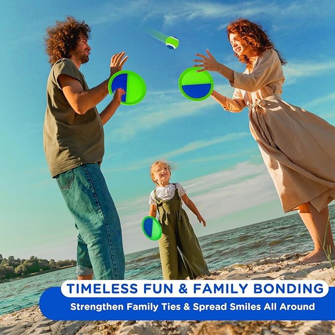 Ayeboovi Toss and Catch Ball Game Outdoor Beach Pool Toys for Kids Games 6 Paddle 3 Balls Pool