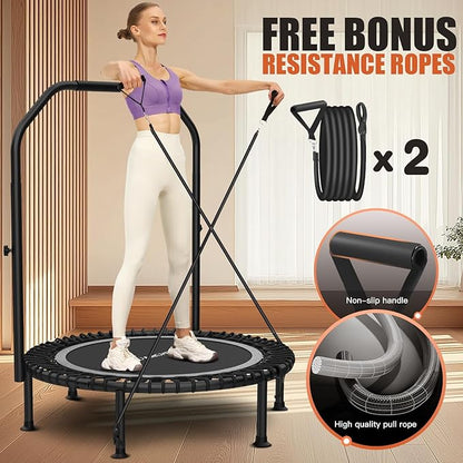 Bungee Rebounder Trampoline,ANCHEER 40" Foldable Fitness Trampoline with 4-Level Adjustable