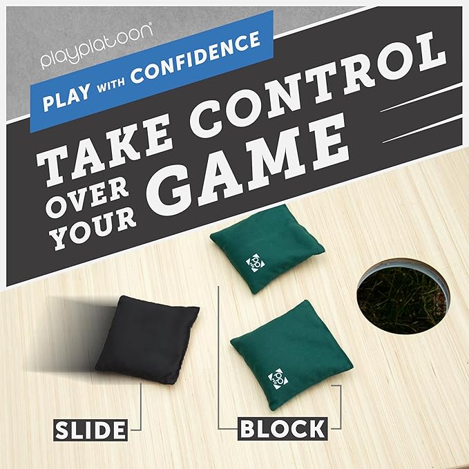 Professional Cornhole Bags - Set of 8 Regulation All Weather Double Sided - Sticky Side/Slick Side