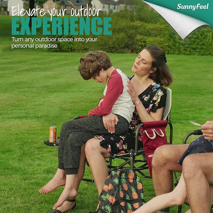 SUNNYFEEL Oversized Camping Directors Chair, Portable Folding Lawn Chairs for Adults Heavy Duty