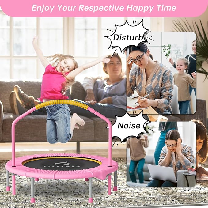 CLORIS 38in/48in Folding Trampoline - Max Load 220lbs / 450lbs Trampoline Rebounder Trampoline for